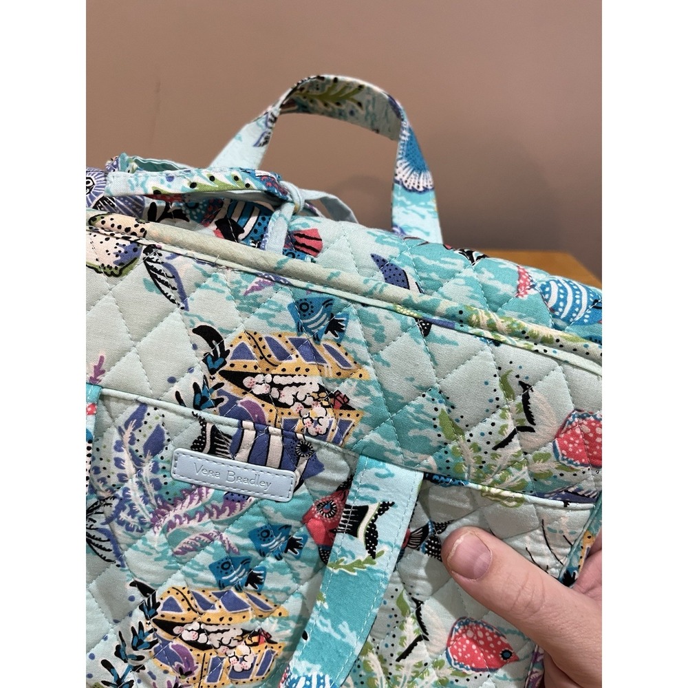 Vera Bradley Antilles Treasure Fish Sea Hanging Travel Toiletry Bag Cosmetic - Picture 2 of 9